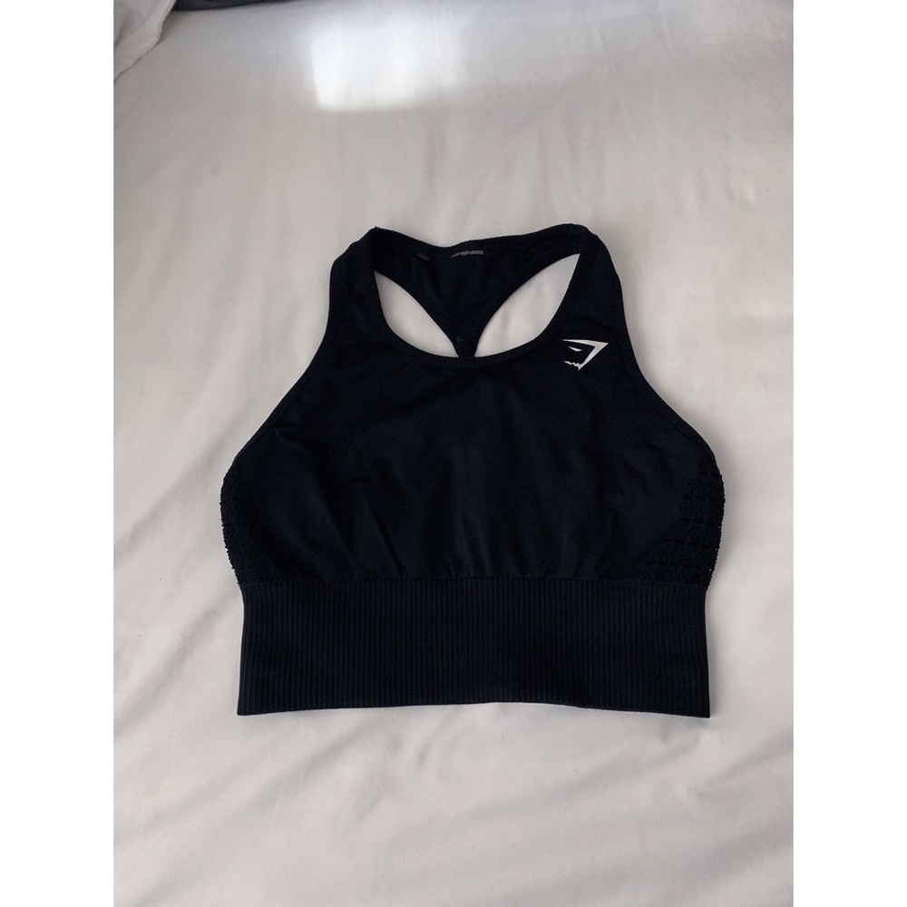 Gymshark Black Energy Seamless Long Line Sport Top